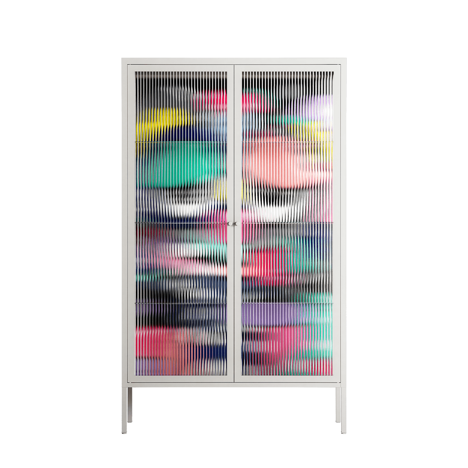 Bobsan - Cabinet - Maddalena Fanfani - Chalk - Reeded glass