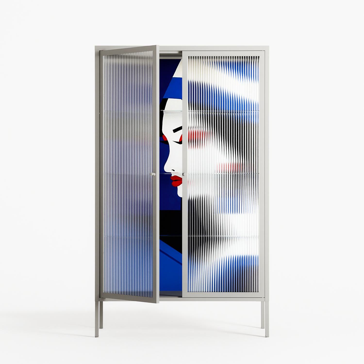 Beyond The Veil Of Consciousness - Cabinet - Mathilda Kienast - Chalk - Reeded glass