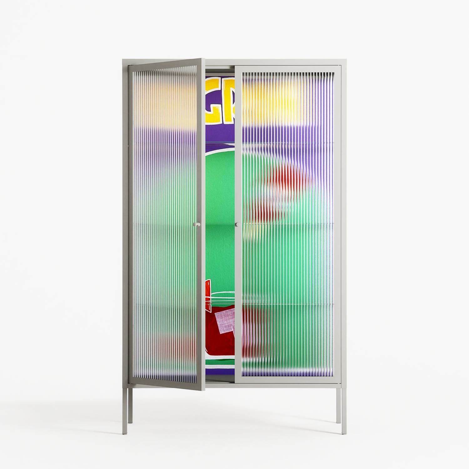 Negroni - Cabinet - Mathilda Kienast - Chalk - Reeded glass