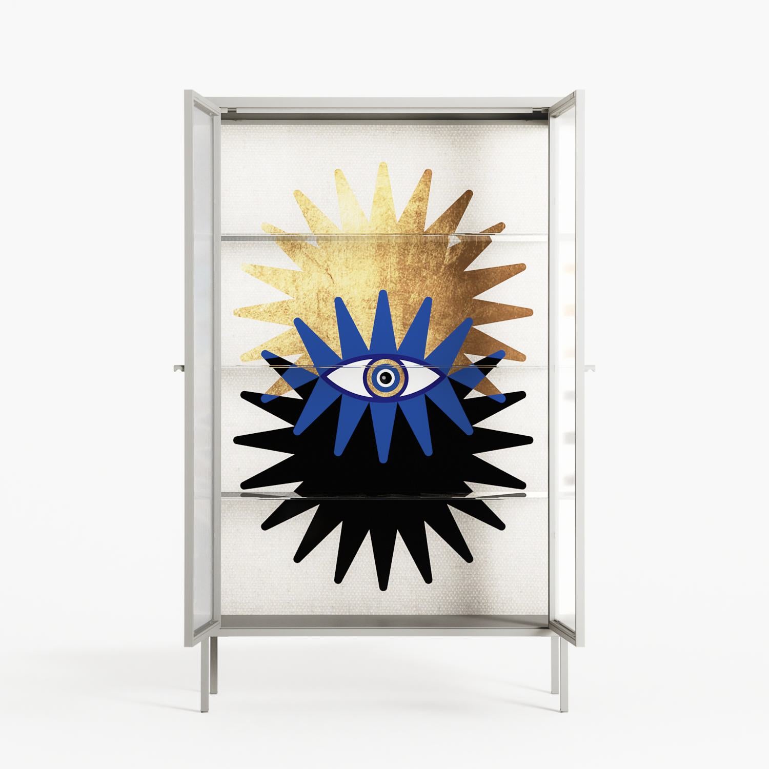 Evil Eye Sun - Cabinet - Mo Kalache - Chalk - Reeded glass