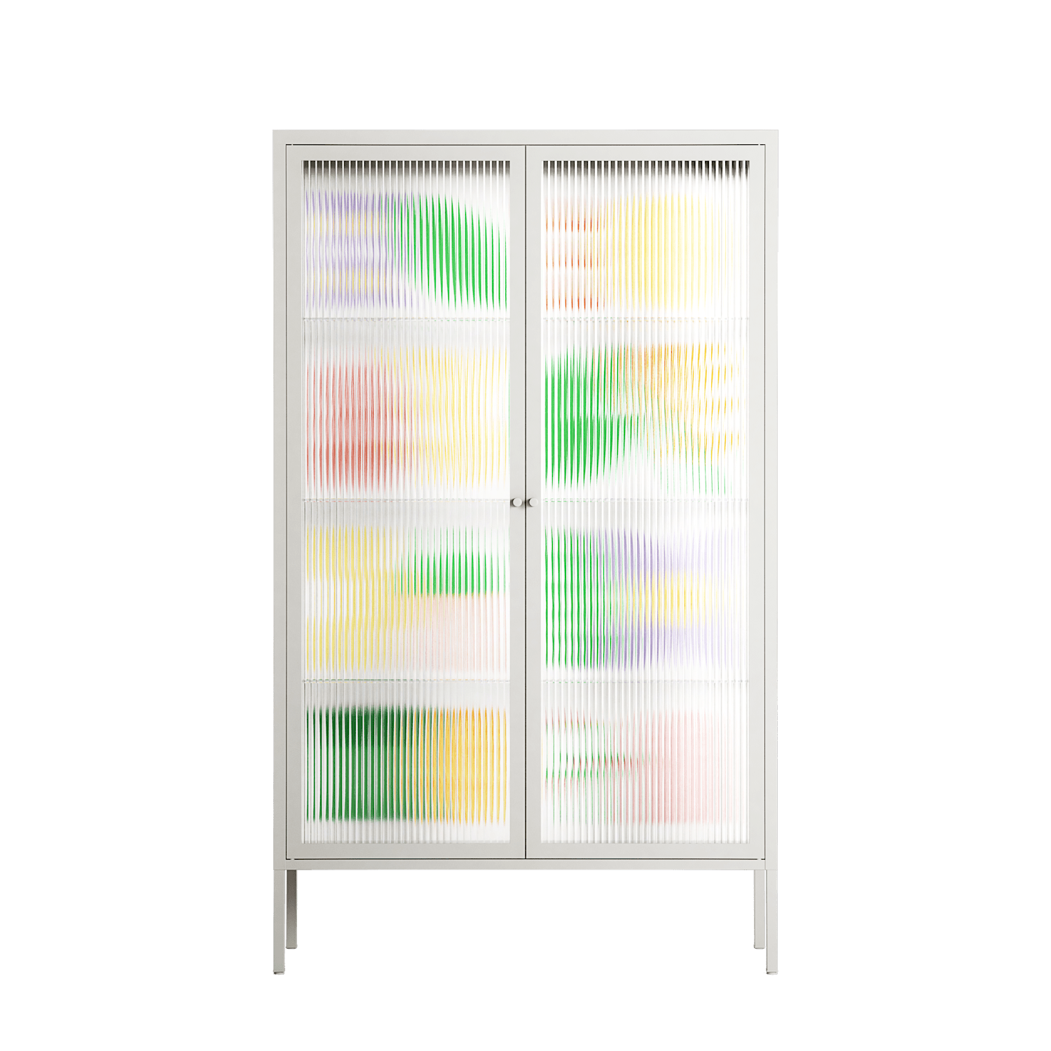 Shapes - Cabinet - Lydia Greaves - Chalk - Reeded glass