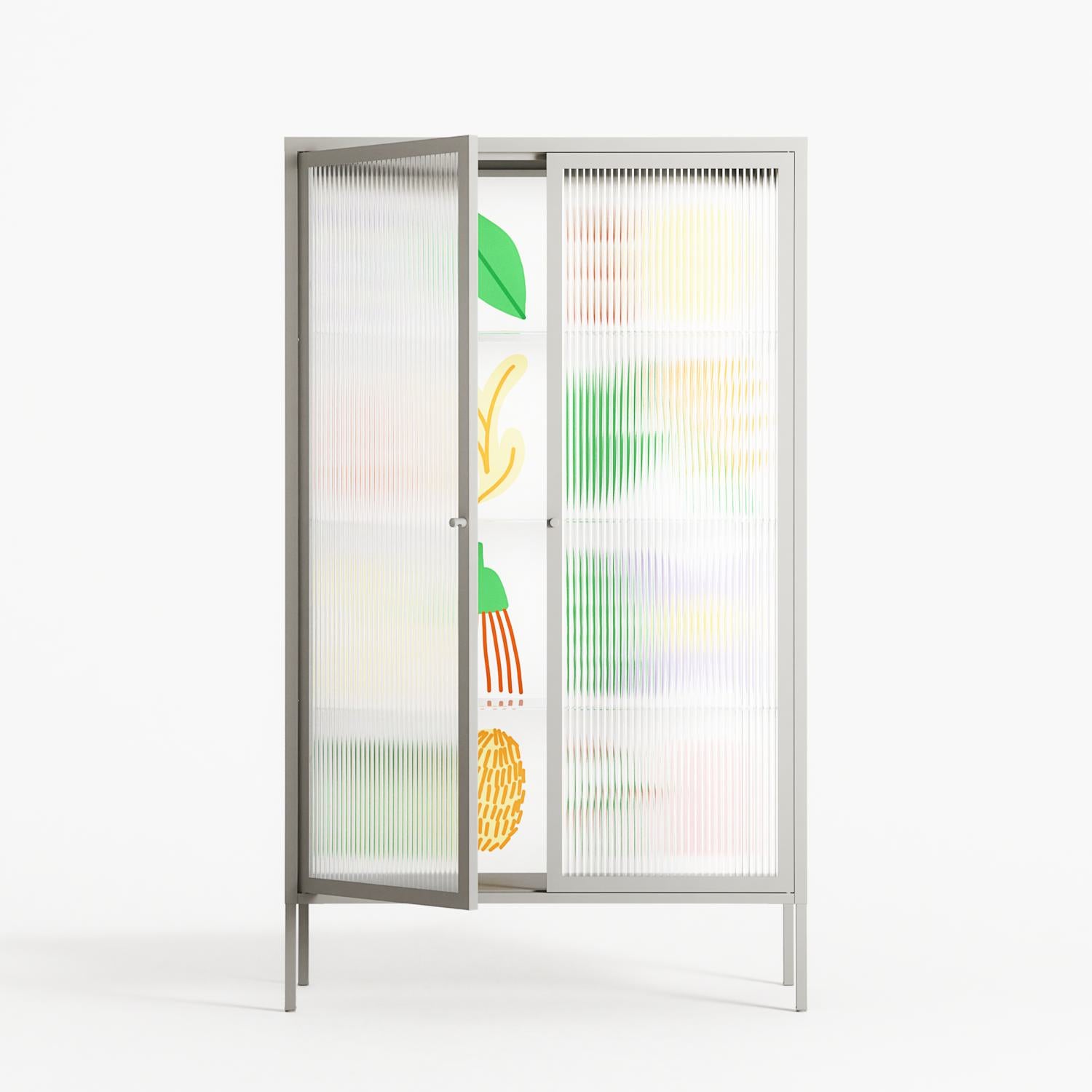 Shapes - Cabinet - Lydia Greaves - Chalk - Reeded glass