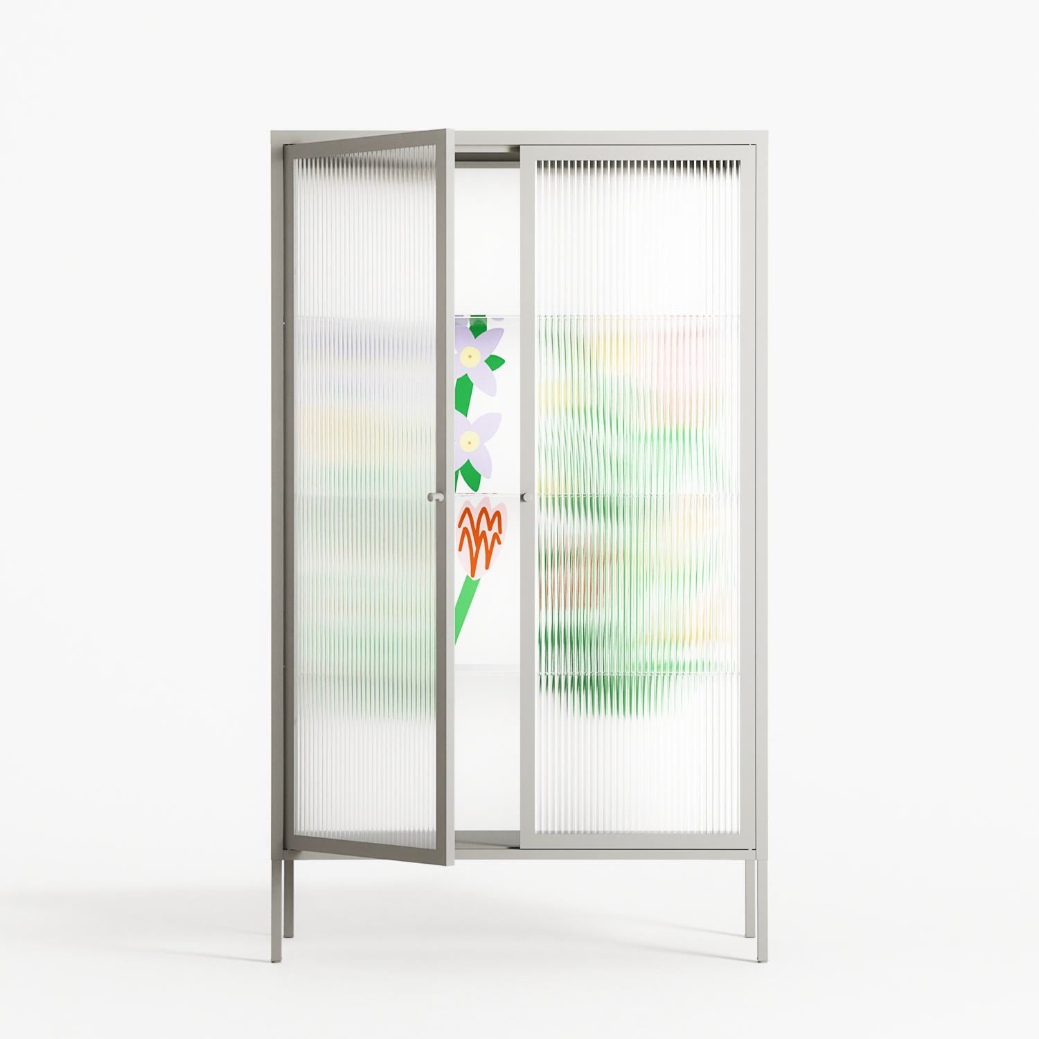 Bouquets - Cabinet - Lydia Greaves - Chalk - Reeded glass