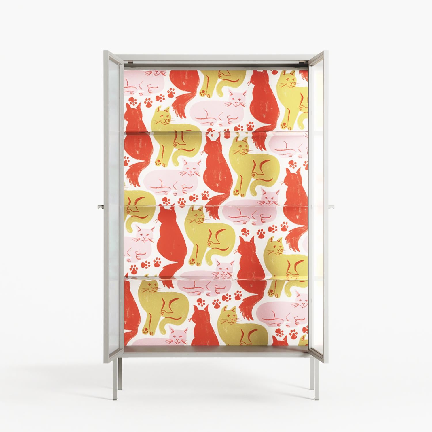 Cats - Cabinet - Lydia Greaves - Chalk - Reeded glass