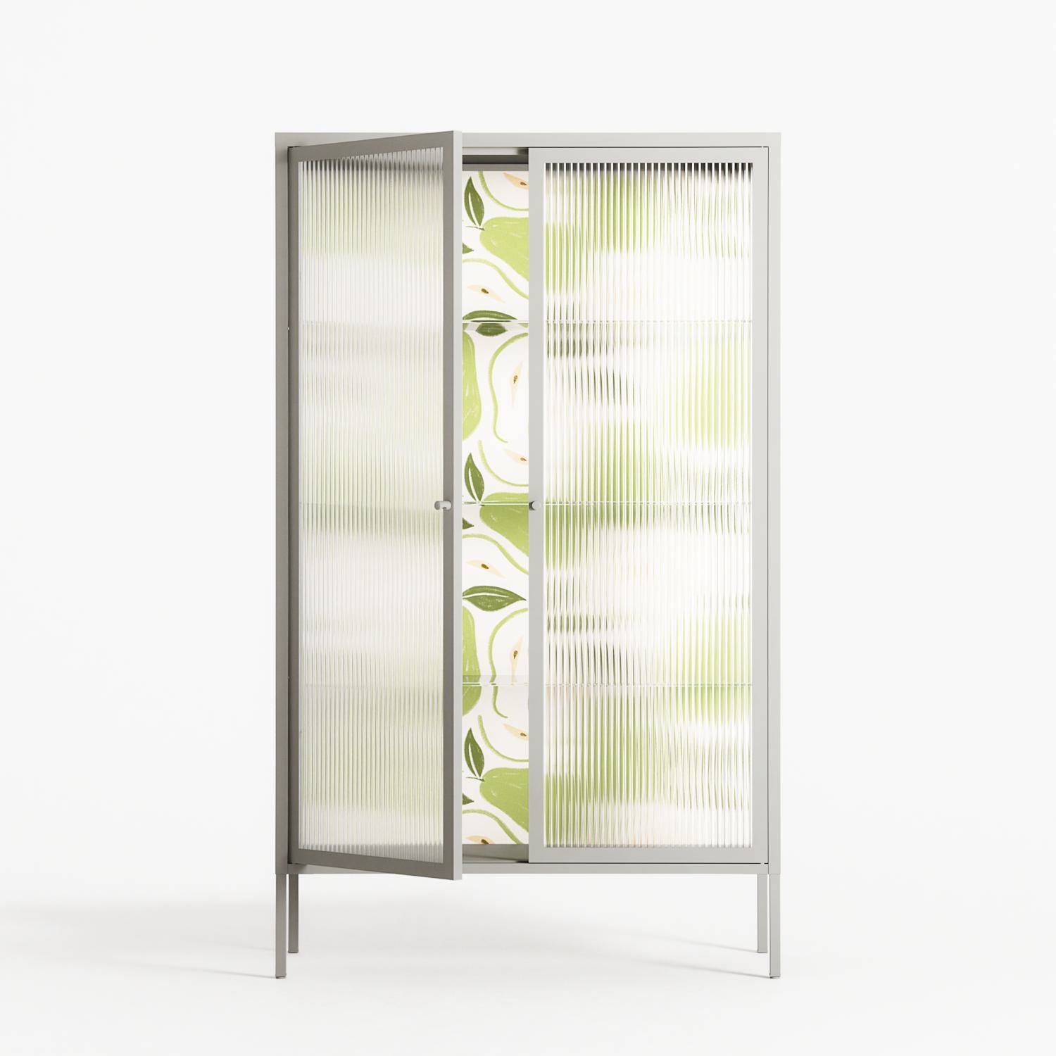 Pears - Cabinet - Lydia Greaves - Chalk - Reeded glass