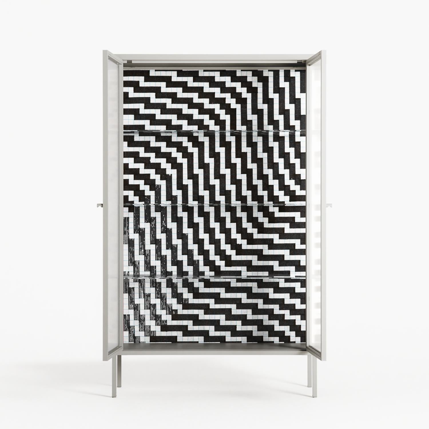Wave In Wave - Cabinet - Guido De Boer - Chalk - Reeded glass