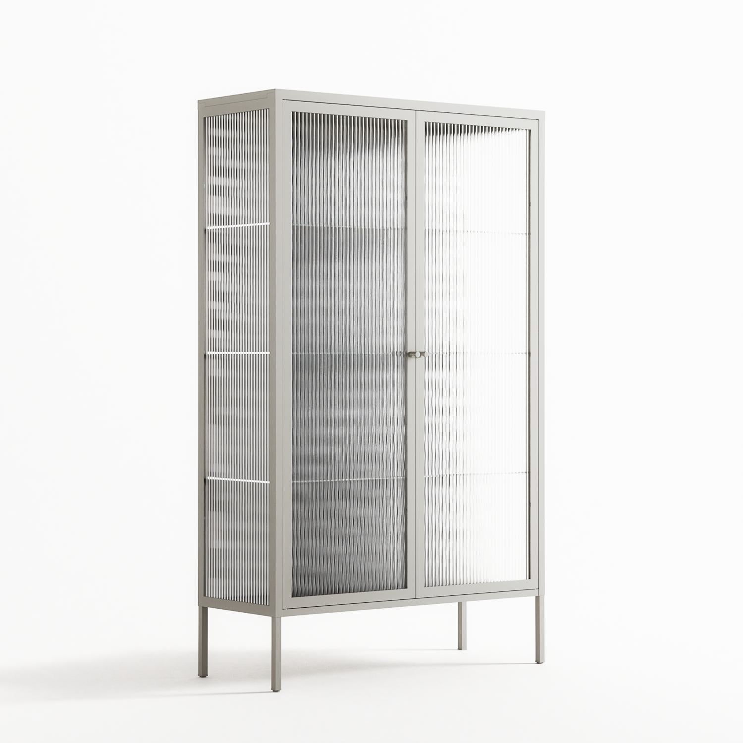 Wave In Wave - Cabinet - Guido De Boer - Chalk - Reeded glass