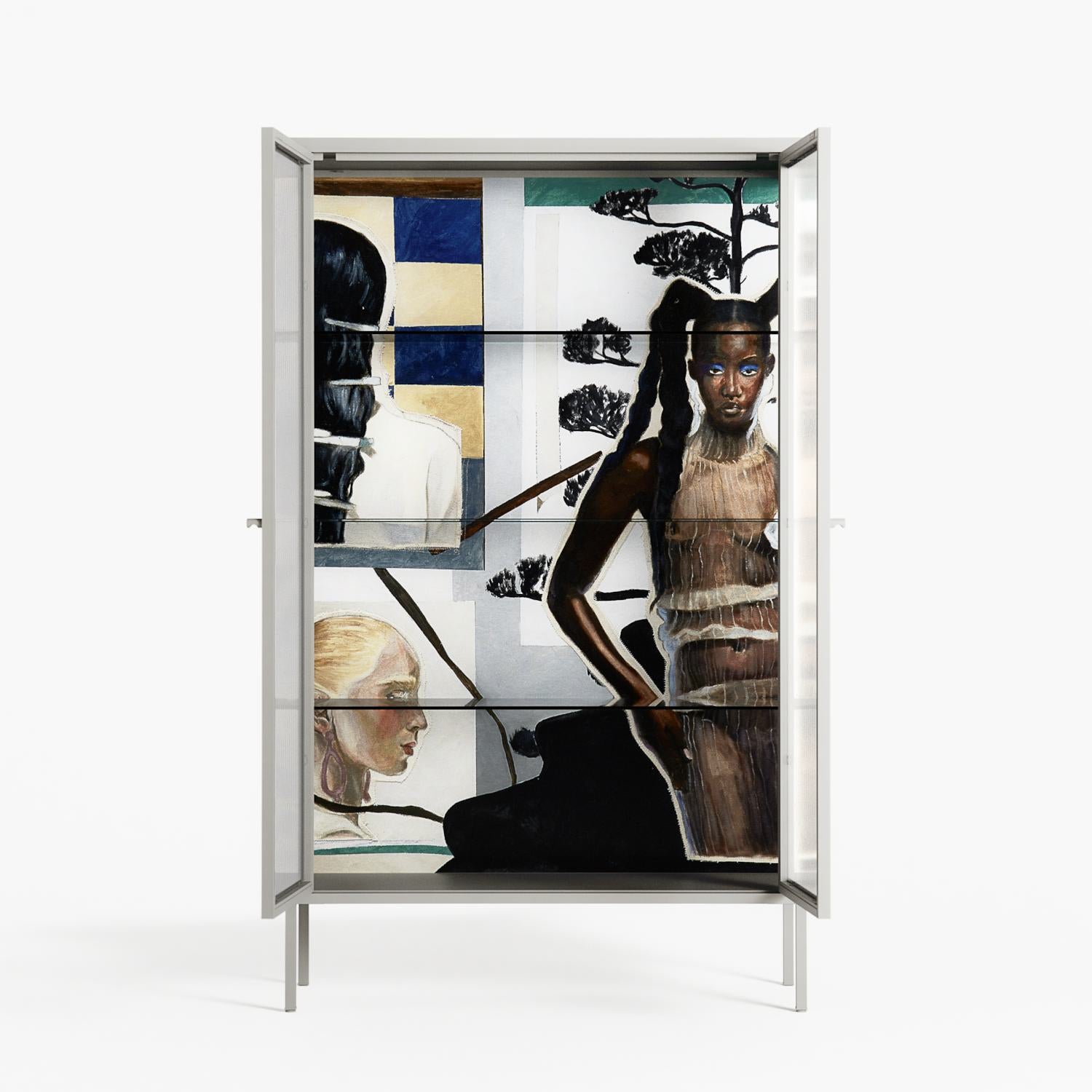 Dreaming With Open Eyes - Cabinet - Sophie Goudman-Peachey - Chalk - Reeded glass