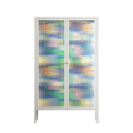 Shapes Blue - Cabinet - Lydia Greaves - Chalk - Reeded glass