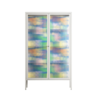 Shapes Blue - Cabinet - Lydia Greaves - Chalk - Reeded glass