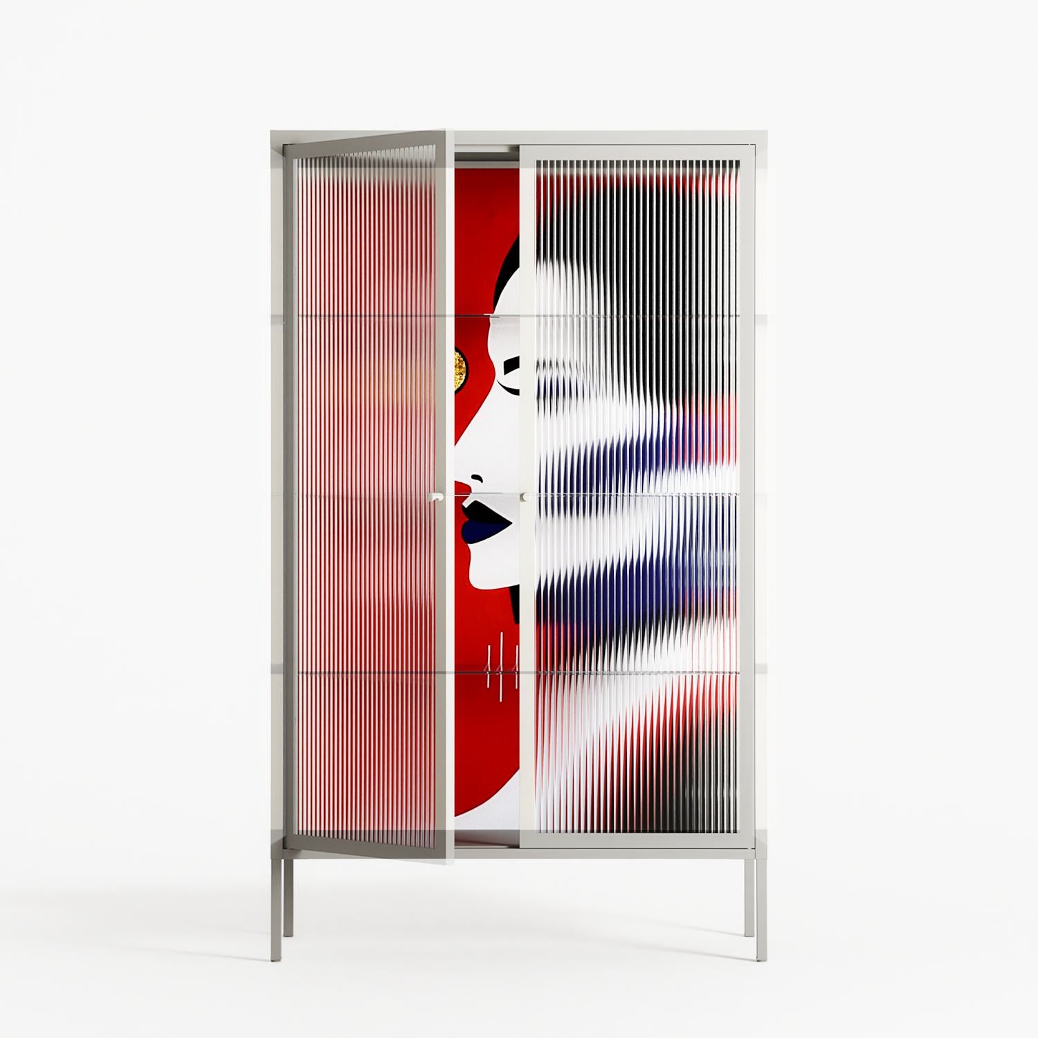 Unseen In Plain Sight - Cabinet - Mathilda Kienast - Chalk - Reeded glass