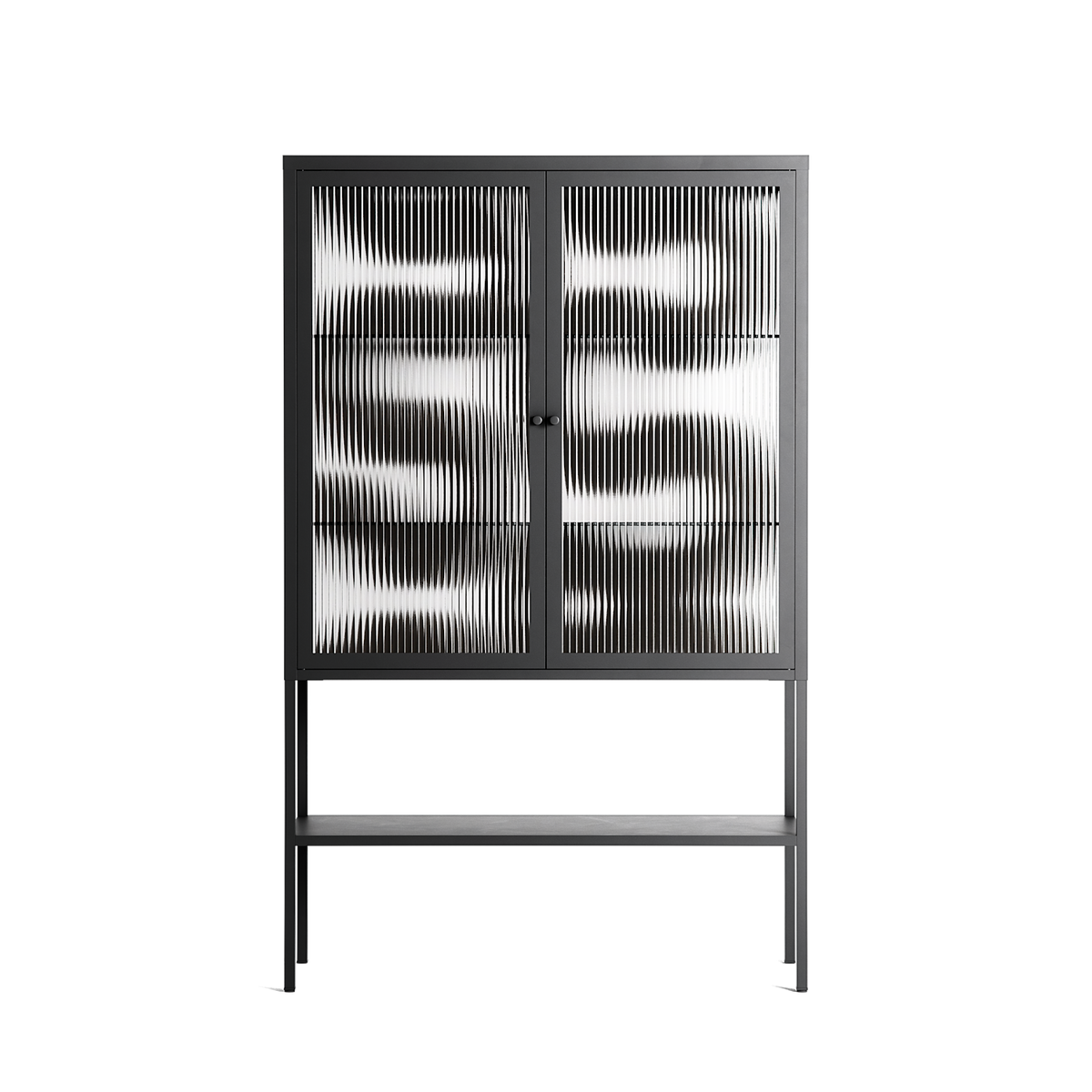 Black Waves - Loft Cabinet - Alexander Khabbazi - Antracite - Reeded glass