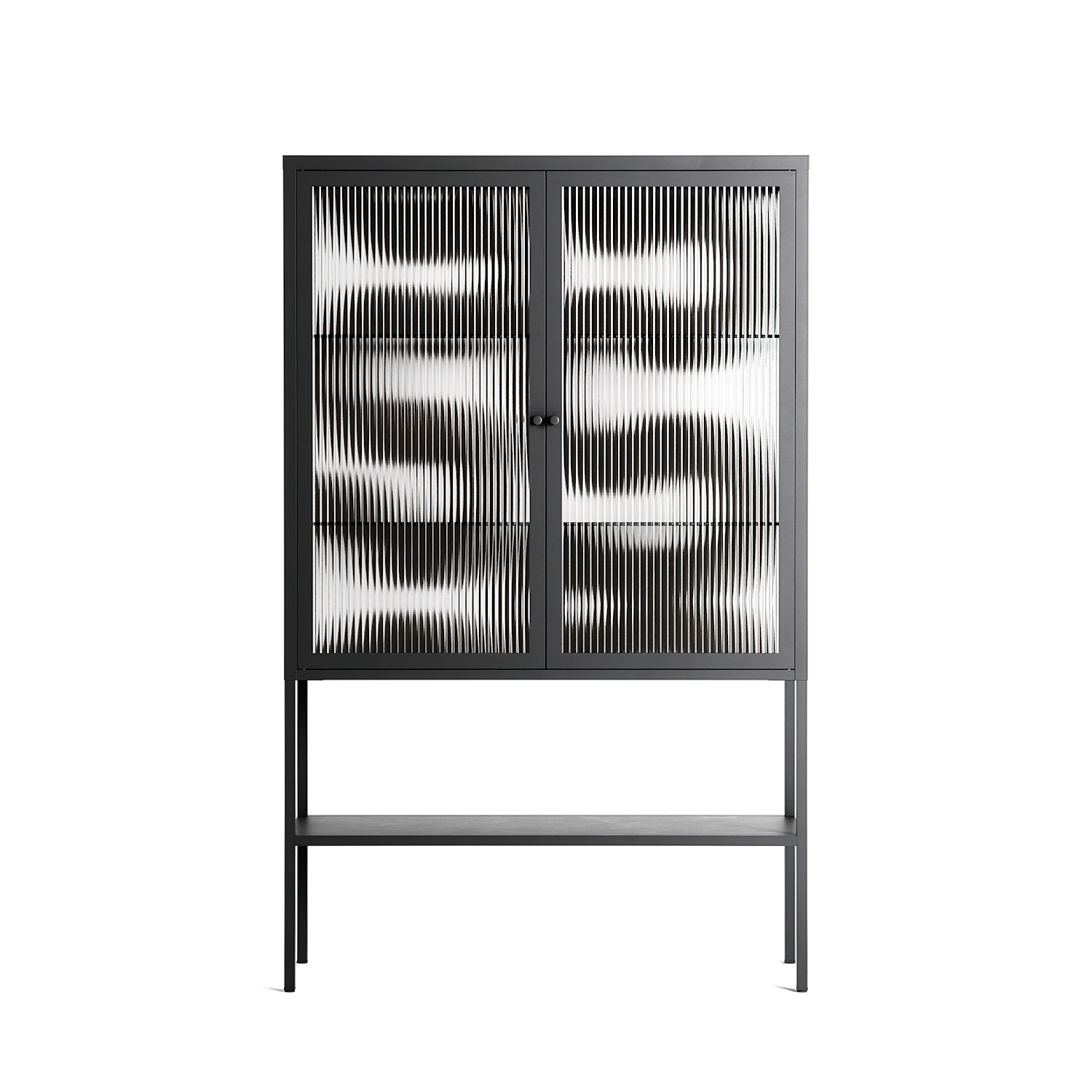Black Waves - Loft Cabinet - Alexander Khabbazi - Antracite - Reeded glass
