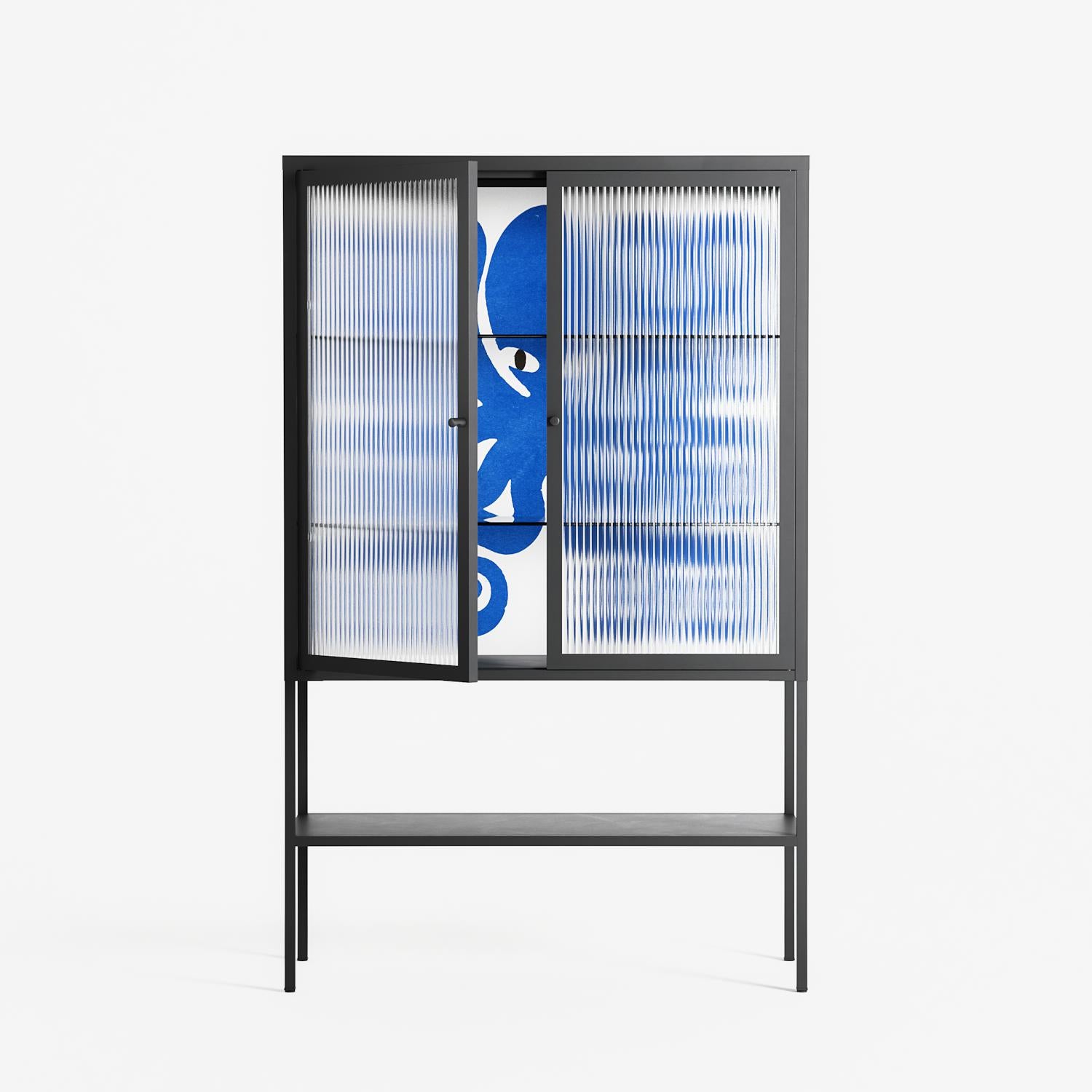 Everything is Confusing - Loft Cabinet - Alexander Khabbazi - Antracite - Reeded glass