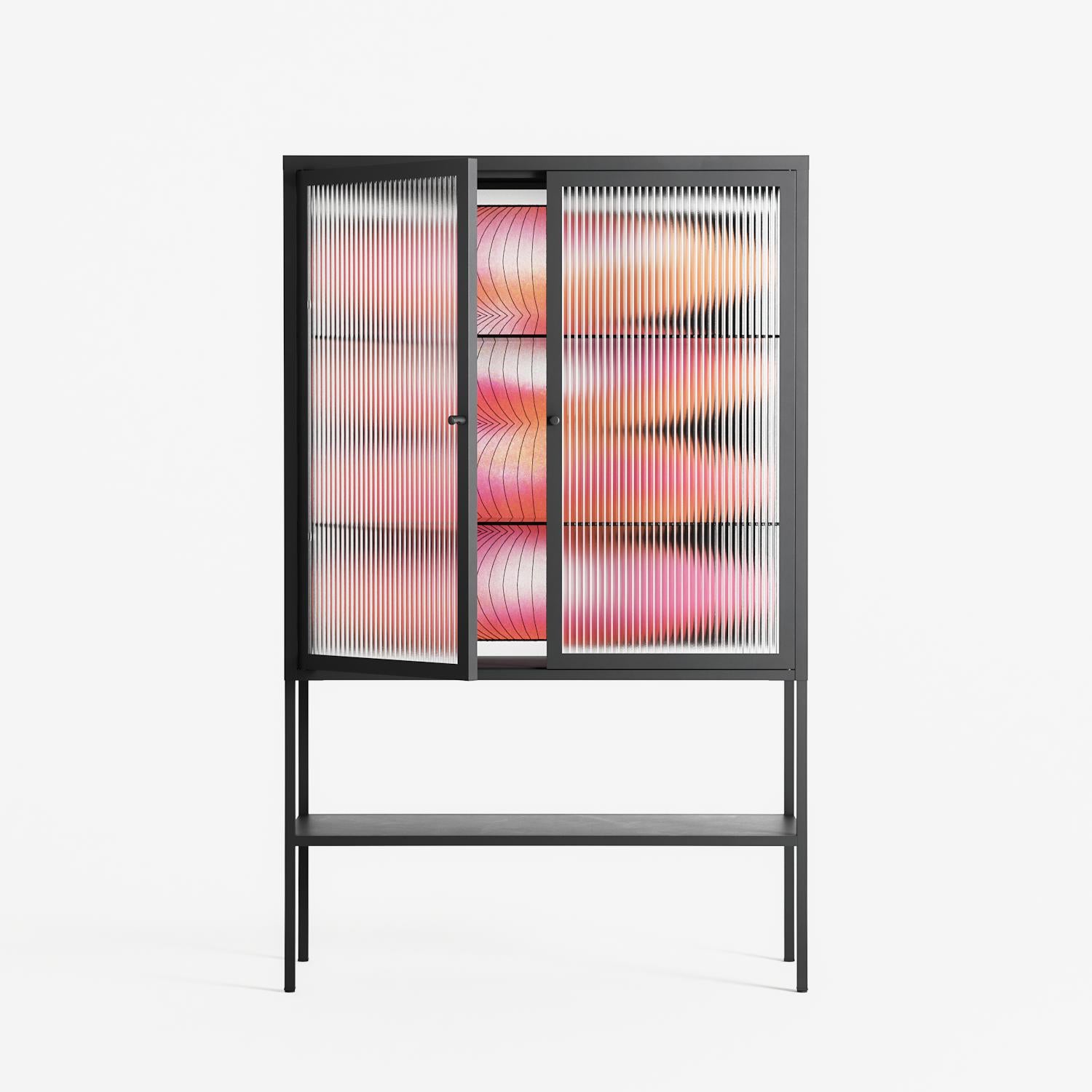 Repeating - Loft Cabinet - Alexander Khabbazi - Antracite - Reeded glass
