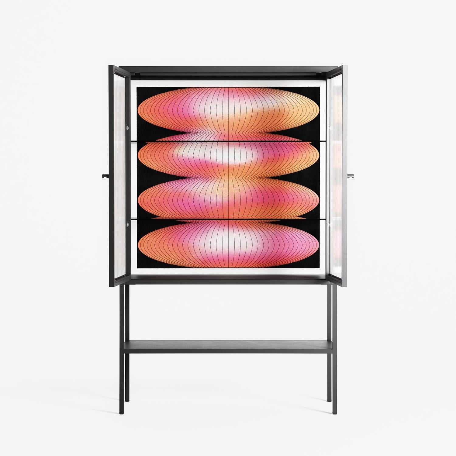 Repeating - Loft Cabinet - Alexander Khabbazi - Antracite - Reeded glass