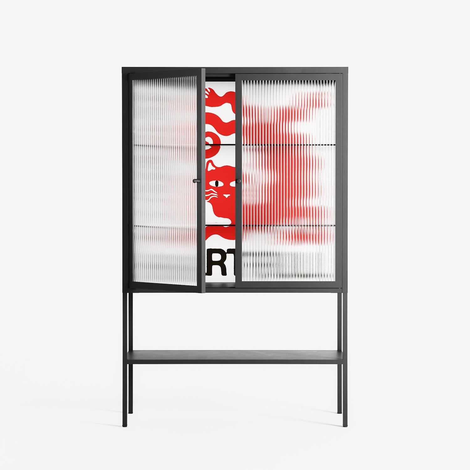Heart Full - Loft Cabinet - Alexander Khabbazi - Antracite - Reeded glass