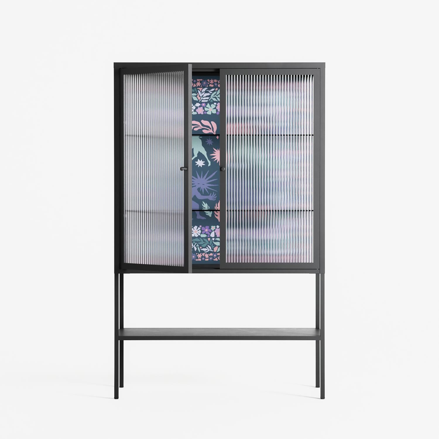 Sunbrother 2 - Loft Cabinet - Nick Liefhebber - Antracite - Reeded glass