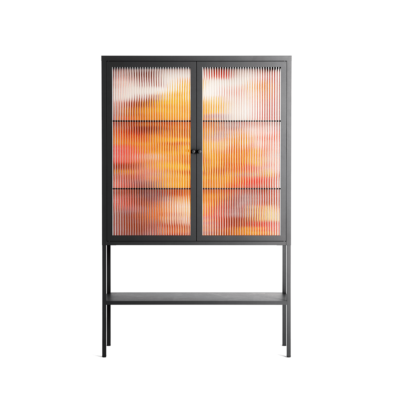 A Bridge Across Time - Loft Cabinet - Nick Liefhebber - Antracite - Reeded glass