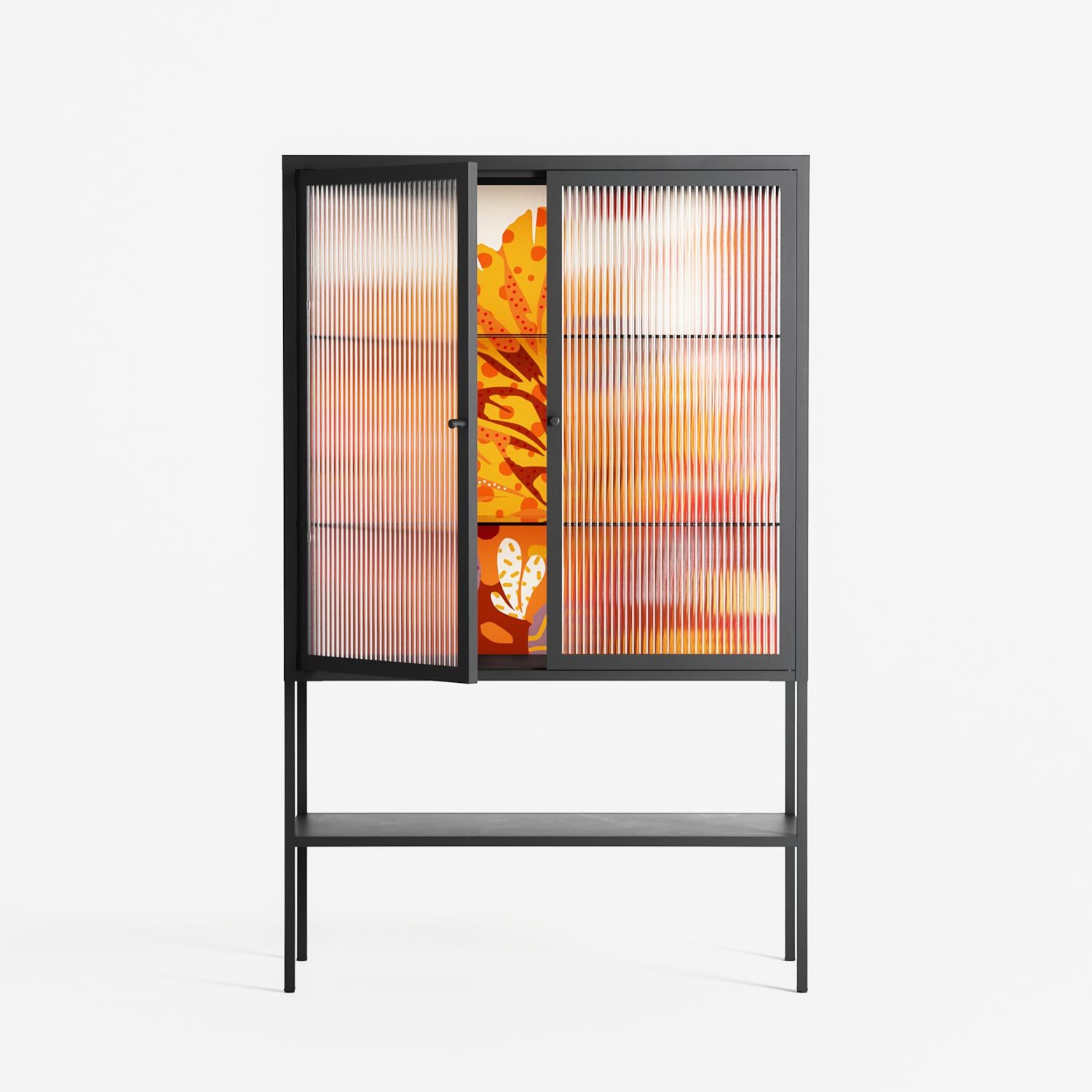 A Bridge Across Time - Loft Cabinet - Nick Liefhebber - Antracite - Reeded glass
