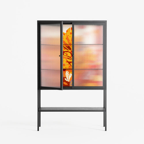 A Bridge Across Time - Loft Cabinet - Nick Liefhebber - Antracite - Reeded glass
