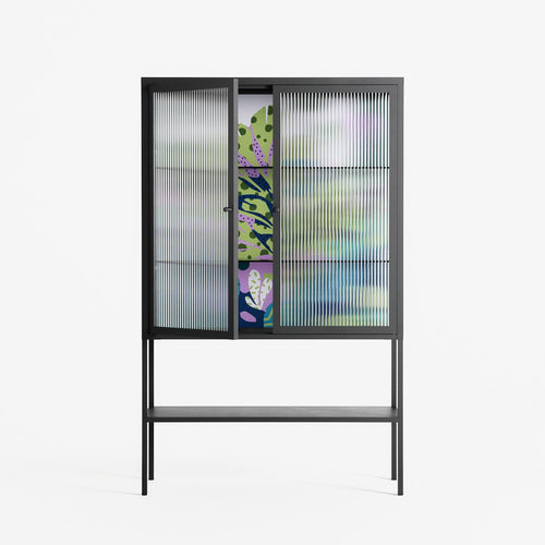 A Bridge Across Time 2 - Loft Cabinet - Nick Liefhebber - Antracite - Reeded glass