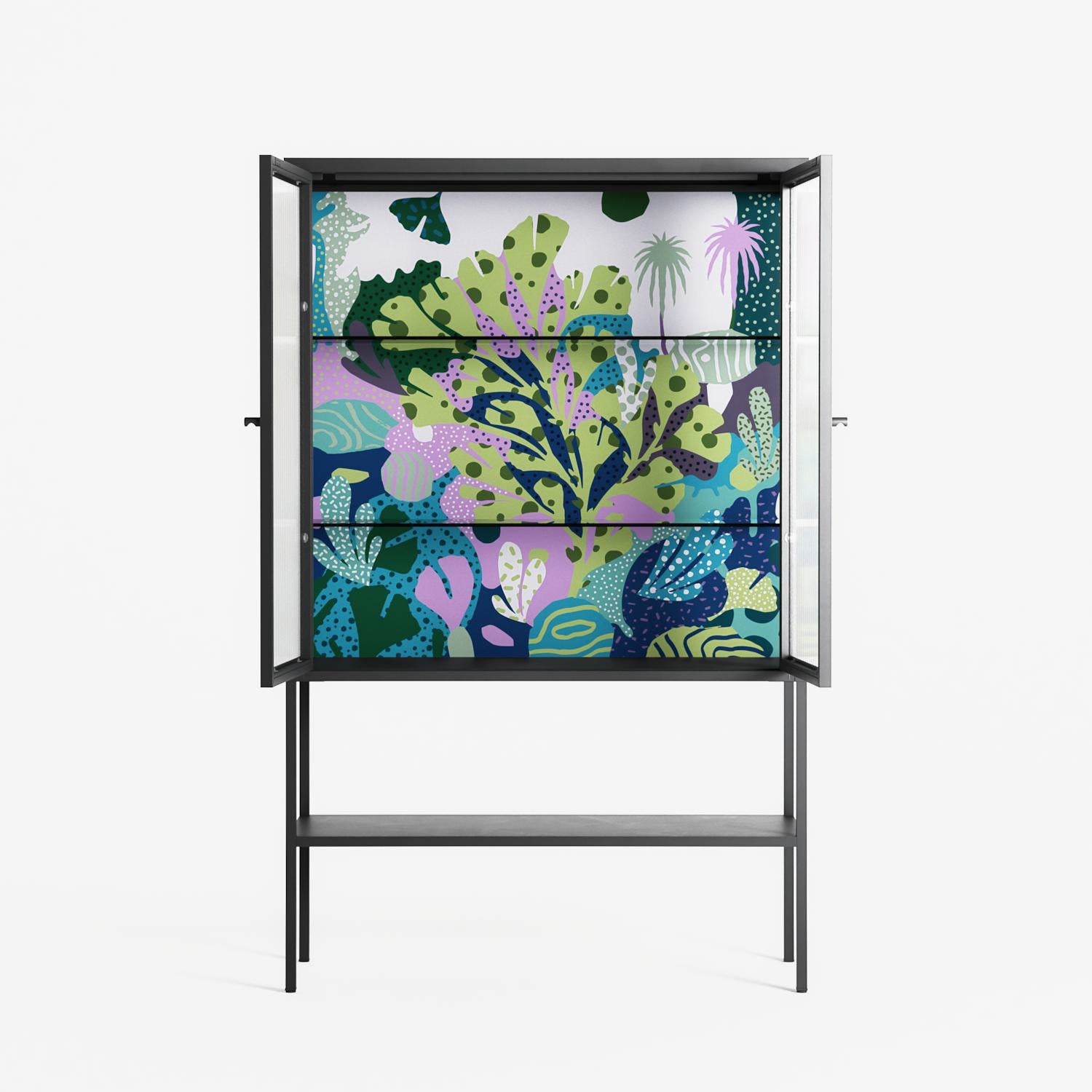 A Bridge Across Time 2 - Loft Cabinet - Nick Liefhebber - Antracite - Reeded glass