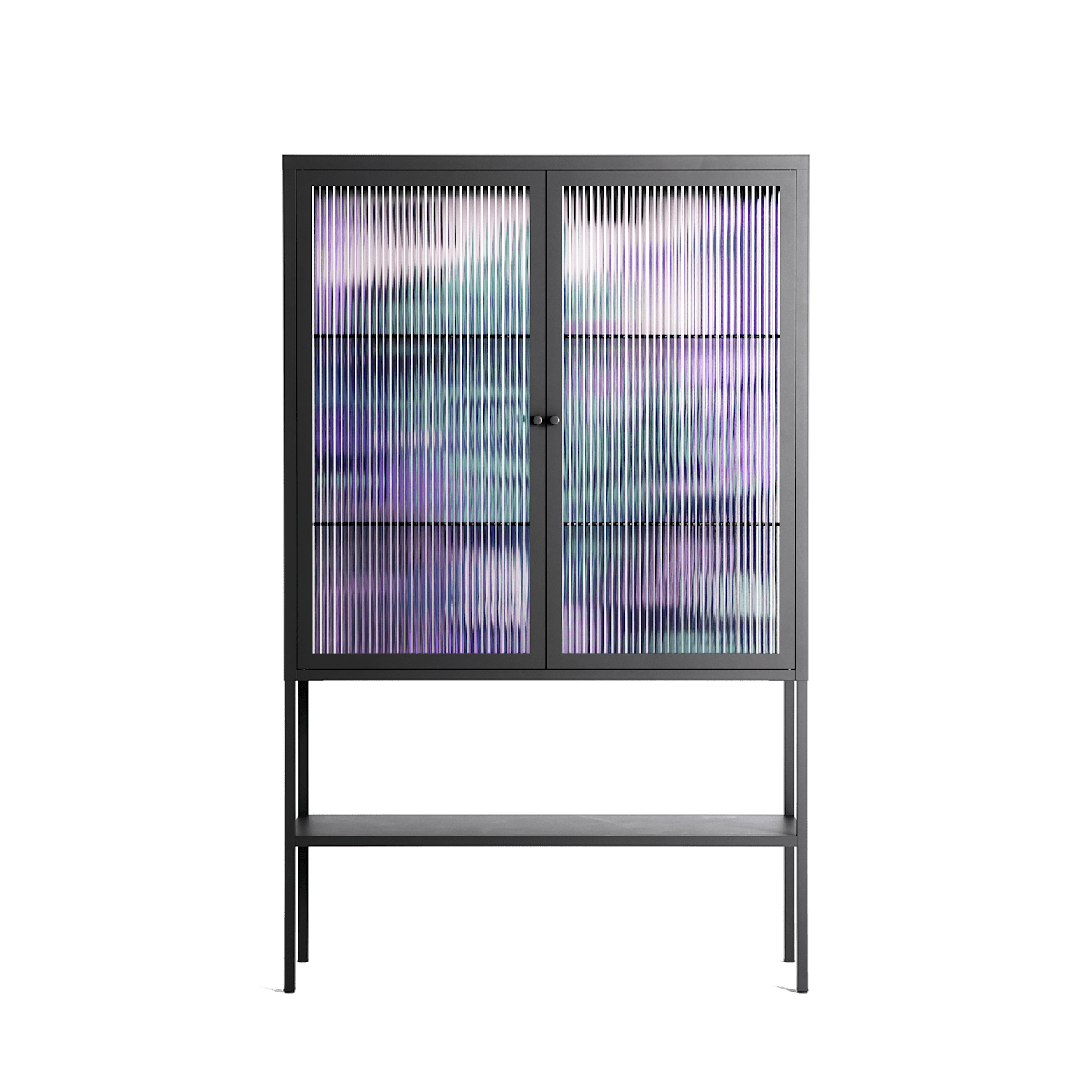 A Bridge Across Time 3 - Loft Cabinet - Nick Liefhebber - Antracite - Reeded glass