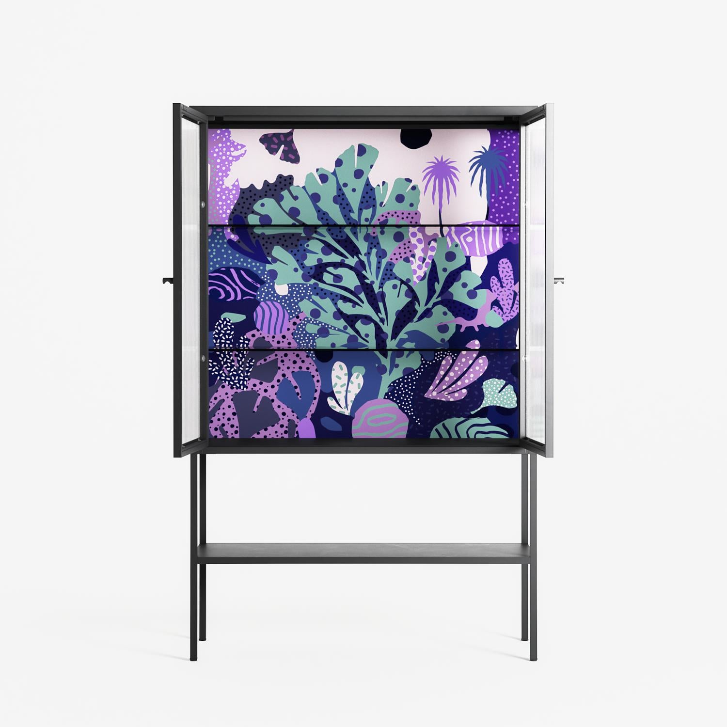 A Bridge Across Time 3 - Loft Cabinet - Nick Liefhebber - Antracite - Reeded glass