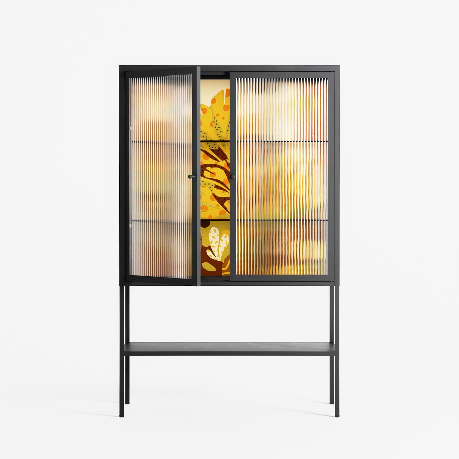 A Bridge Across Time 4 - Loft Cabinet - Nick Liefhebber - Antracite - Reeded glass