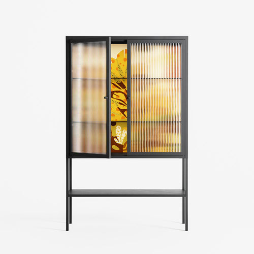 A Bridge Across Time 4 - Loft Cabinet - Nick Liefhebber - Antracite - Reeded glass