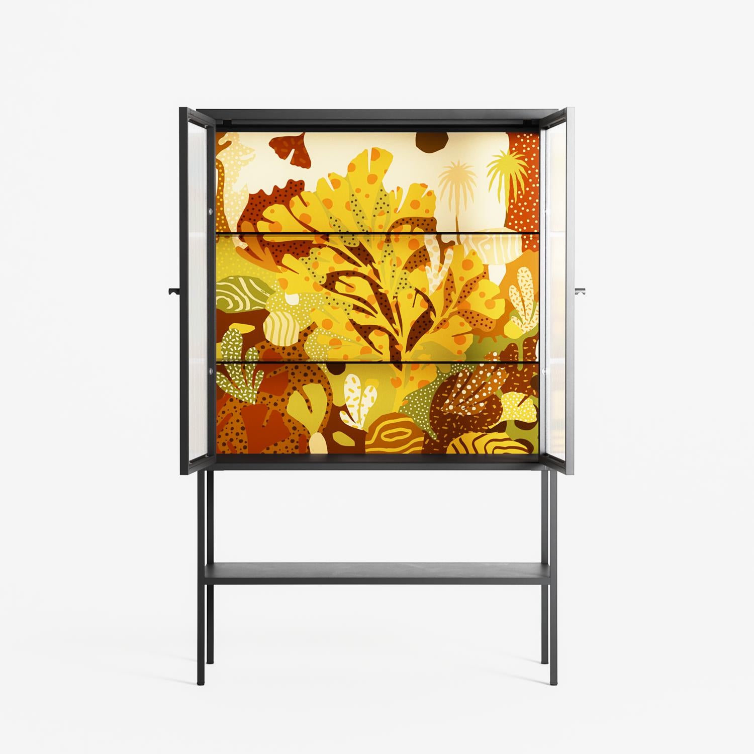 A Bridge Across Time 4 - Loft Cabinet - Nick Liefhebber - Antracite - Reeded glass