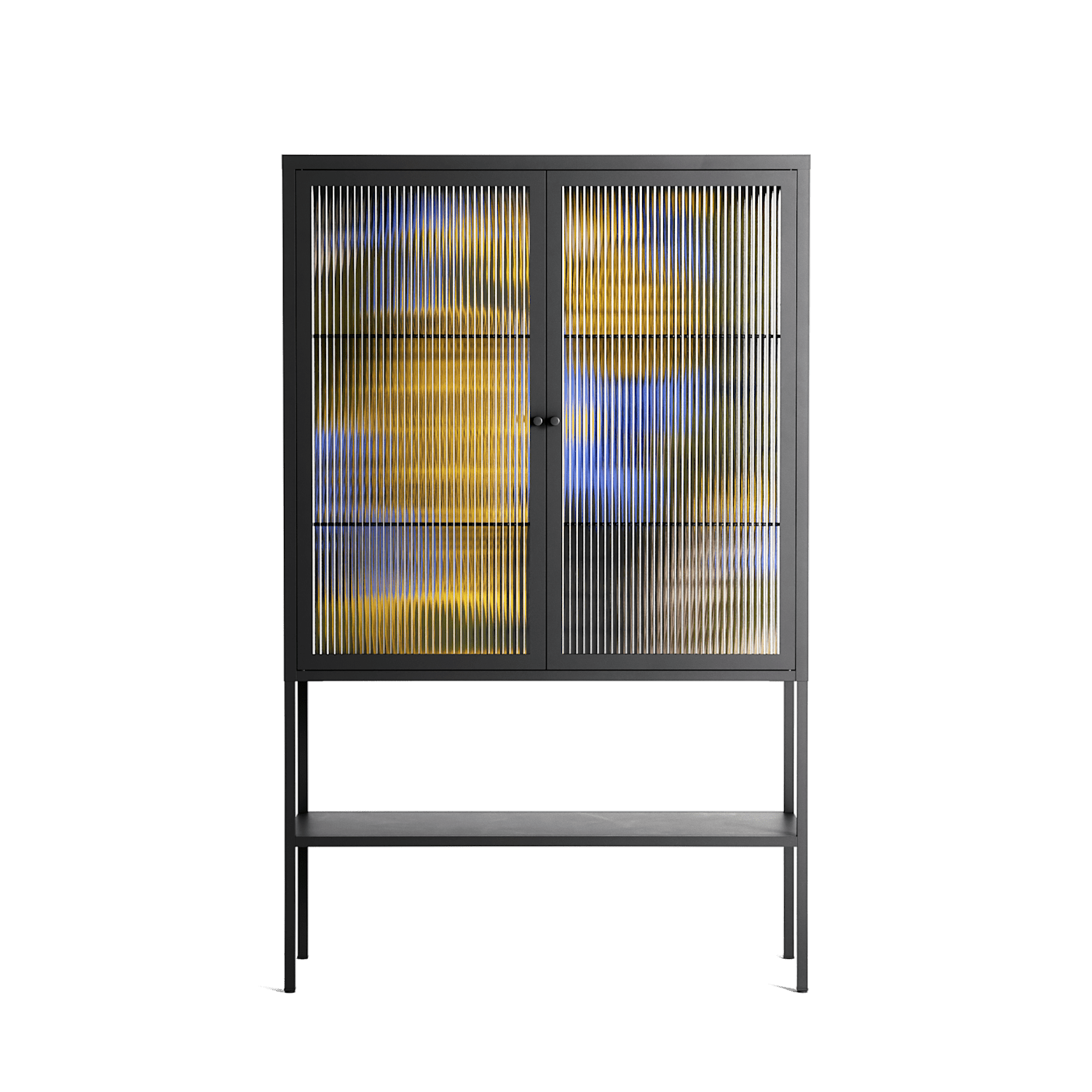 The Towering Hall Full Of Light 2 - Loft Cabinet - Nick Liefhebber - Antracite - Reeded glass