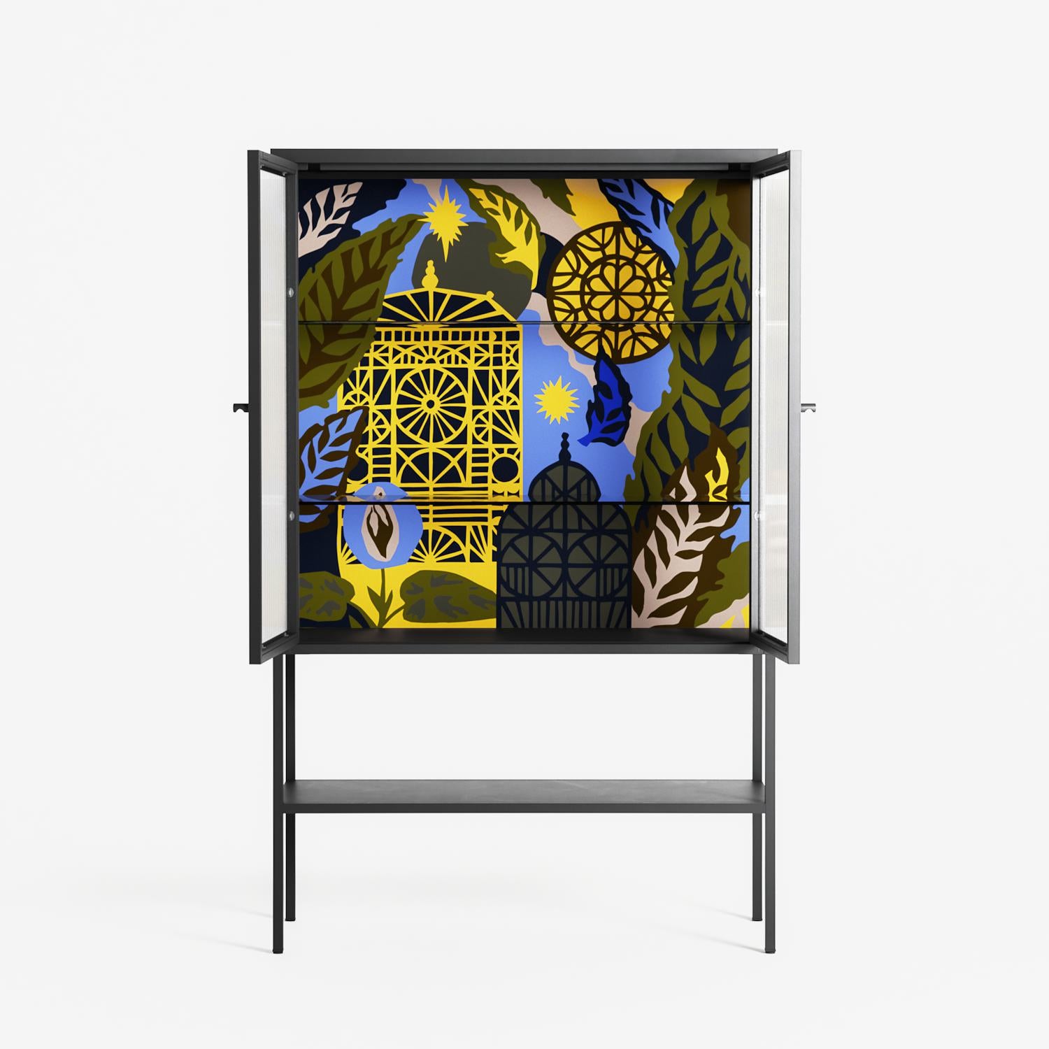 The Towering Hall Full Of Light 2 - Loft Cabinet - Nick Liefhebber - Antracite - Reeded glass