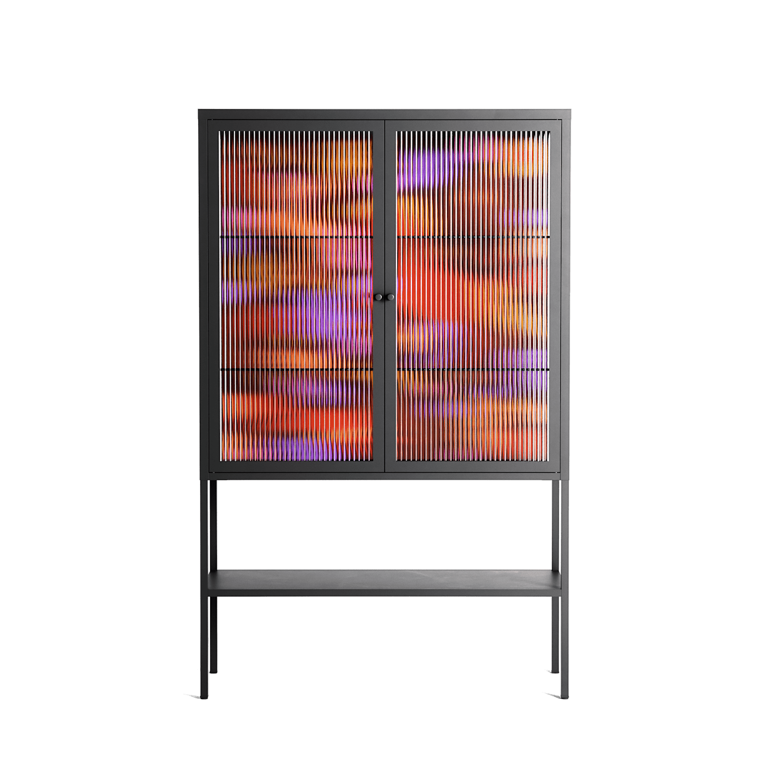 The Secret Herb Garden In The Forest 2 - Loft Cabinet - Nick Liefhebber - Antracite - Reeded glass