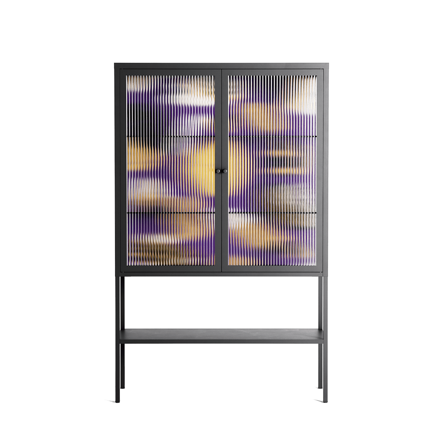 Pebbles - Loft Cabinet - Nick Liefhebber - Antracite - Reeded glass