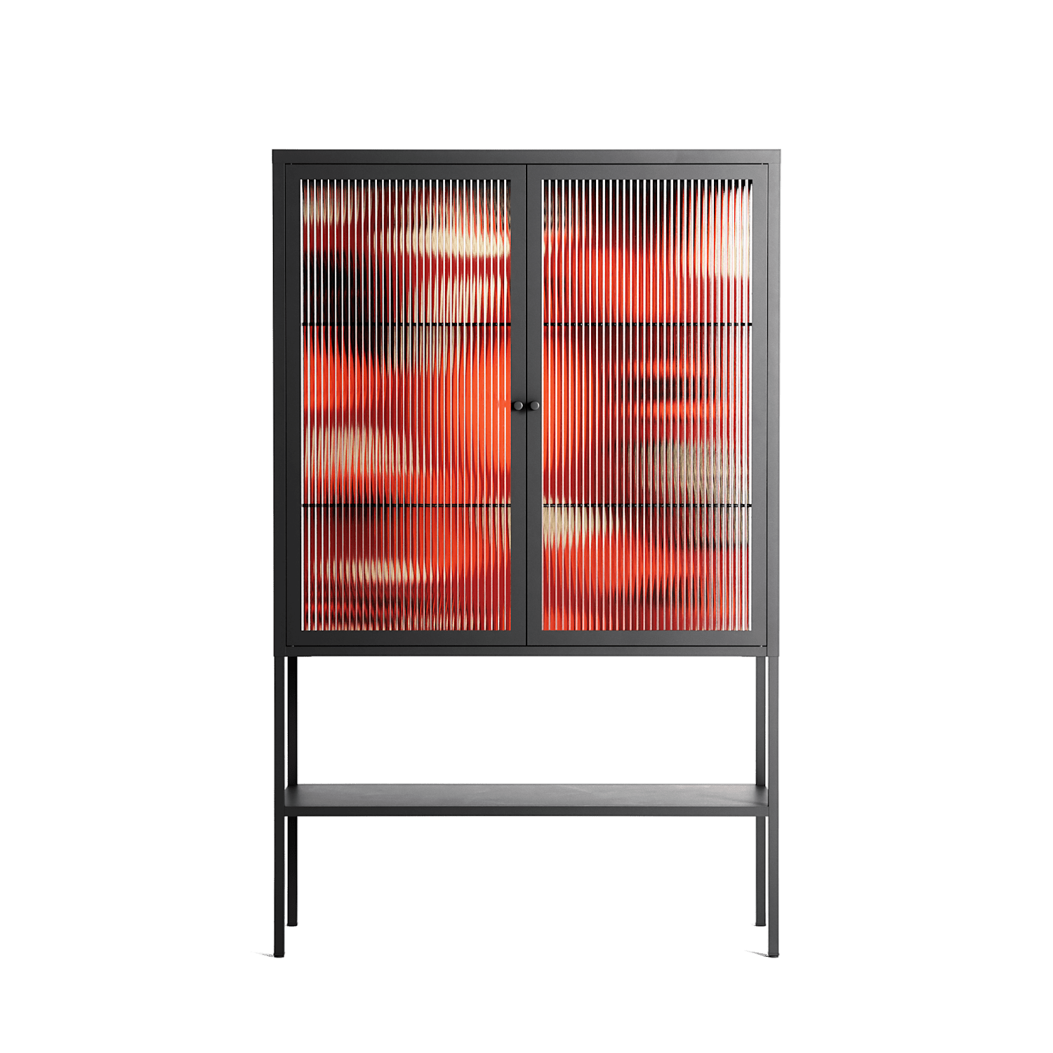 Pebbles 2 - Loft Cabinet - Nick Liefhebber - Antracite - Reeded glass