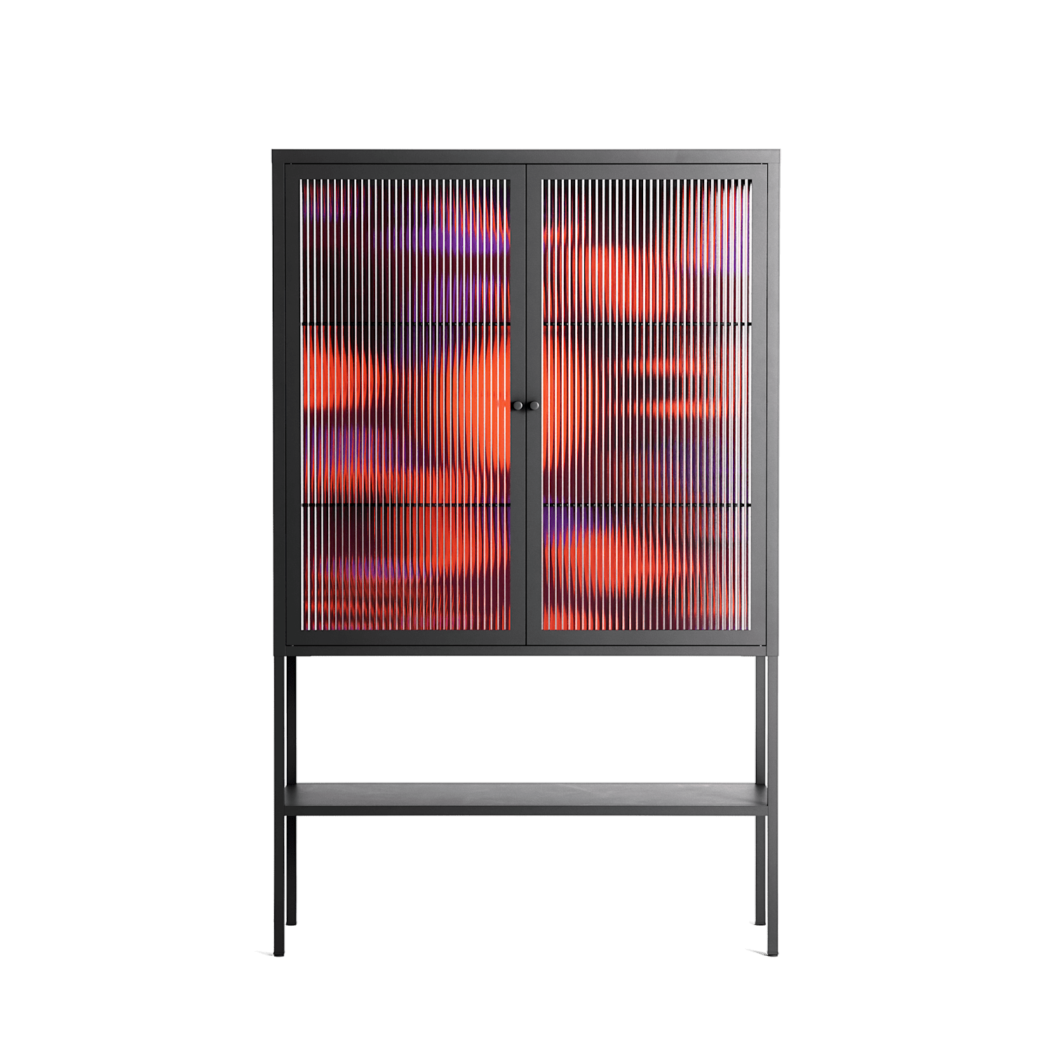 Pebbles 3 - Loft Cabinet - Nick Liefhebber - Antracite - Reeded glass