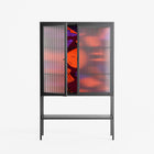 Pebbles 3 - Loft Cabinet - Nick Liefhebber - Antracite - Reeded glass