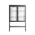 White Flowers - Loft Cabinet - Konrad Blaszczyk - Antracite - Reeded glass