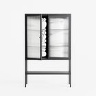 White Flowers - Loft Cabinet - Konrad Blaszczyk - Antracite - Reeded glass