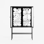 White Flowers - Loft Cabinet - Konrad Blaszczyk - Antracite - Reeded glass