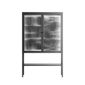 Black Flower - Loft Cabinet - Konrad Blaszczyk - Antracite - Reeded glass