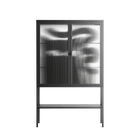 Black Cat - Loft Cabinet - Konrad Blaszczyk - Antracite - Reeded glass
