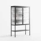 Black Birds - Loft Cabinet - Konrad Blaszczyk - Antracite - Reeded glass
