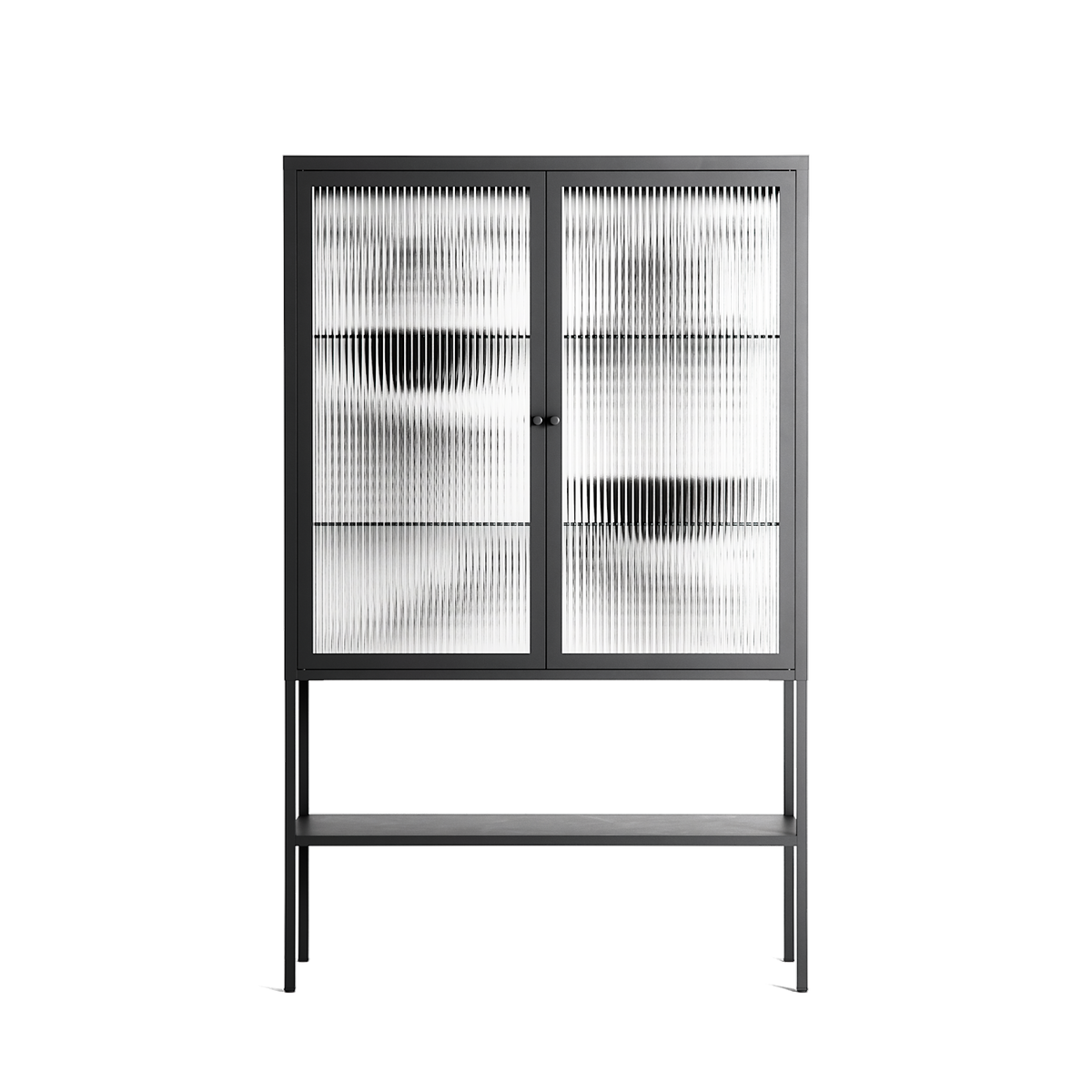 Black Fern - Loft Cabinet - Konrad Blaszczyk - Antracite - Reeded glass