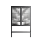 White Fern - Loft Cabinet - Konrad Blaszczyk - Antracite - Reeded glass