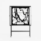 White Potted Plant - Loft Cabinet - Konrad Blaszczyk - Antracite - Reeded glass