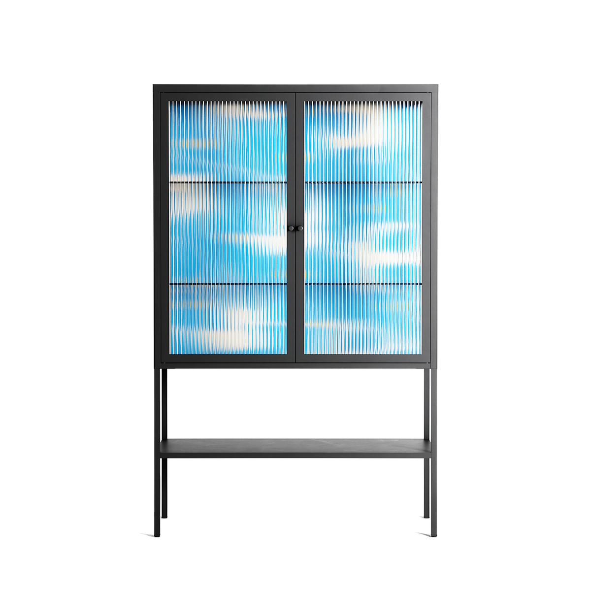 Birds B - Loft Cabinet - Heather Zhou - Antracite - Reeded glass
