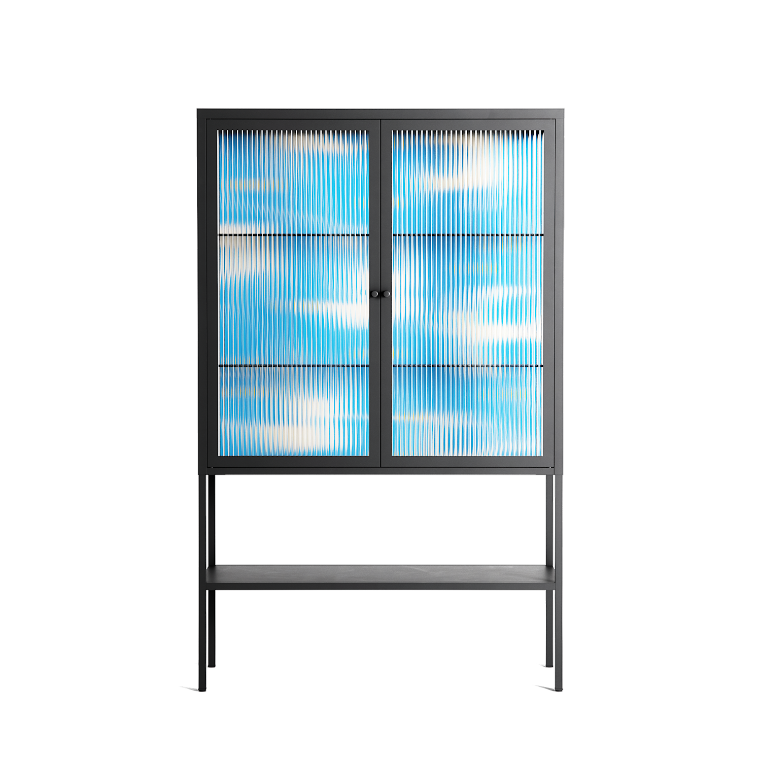 Birds B - Loft Cabinet - Heather Zhou - Antracite - Reeded glass